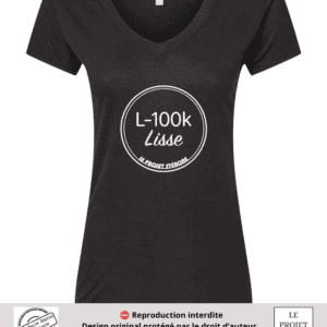 T-shirt "L-100 k lisse" NOIR col en V