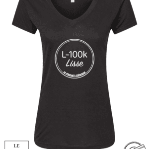 T-shirt "L-100 k lisse" NOIR col en V