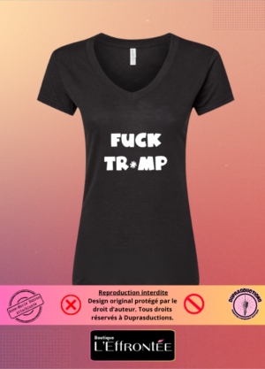 T-shirt Fuck Tr*mp blanc
